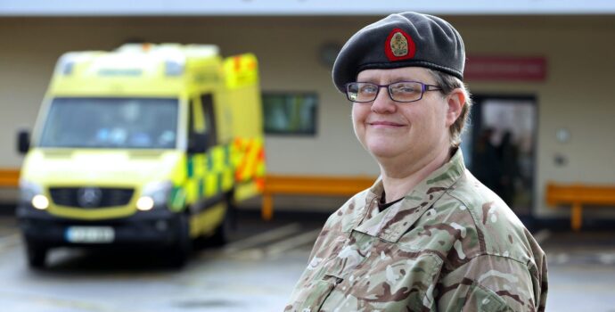 Medical reserve Rachel Reynolds outside Rotherham Hospital