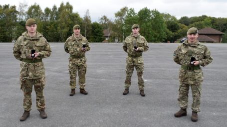 Reservists with their Afghan medals