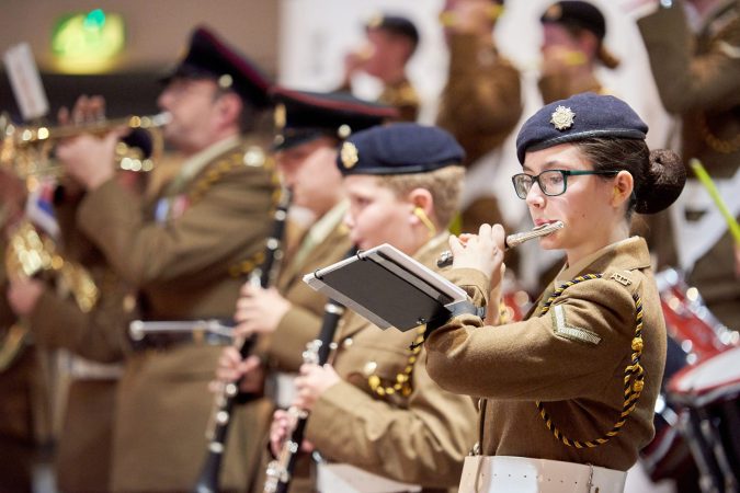 Army cadets from the Humberside and South Yorkshire Army Cadet Force Band and Corps of Drums open proceedings